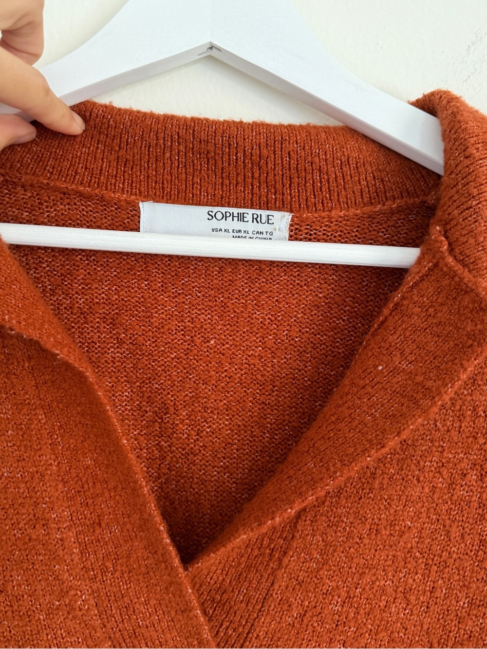 SOPHIE RUE Rust Collared Sweater - XL - Picture 3 of 7